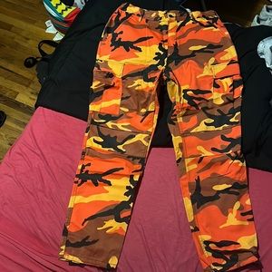 Orange Camo Cargo Pants